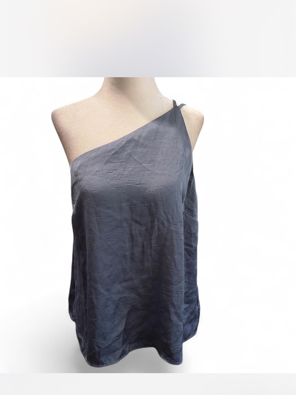 a new day One-Shoulder Satin Camisole blouse in Charcoal Gray